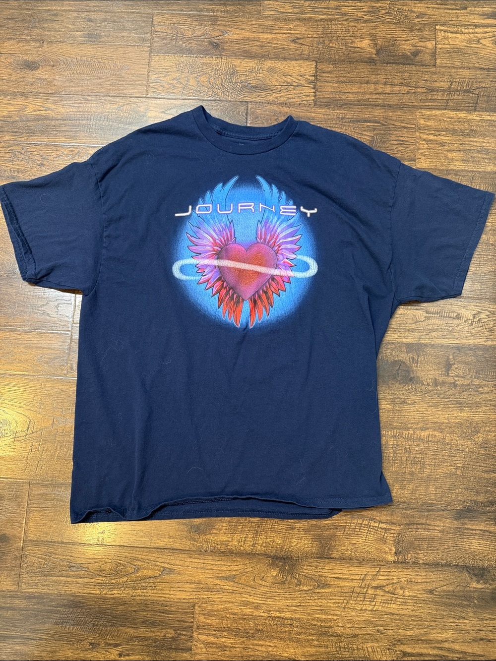 Journey Band Tee with Heart Wings Graphic - Navy 2006 tour 1X